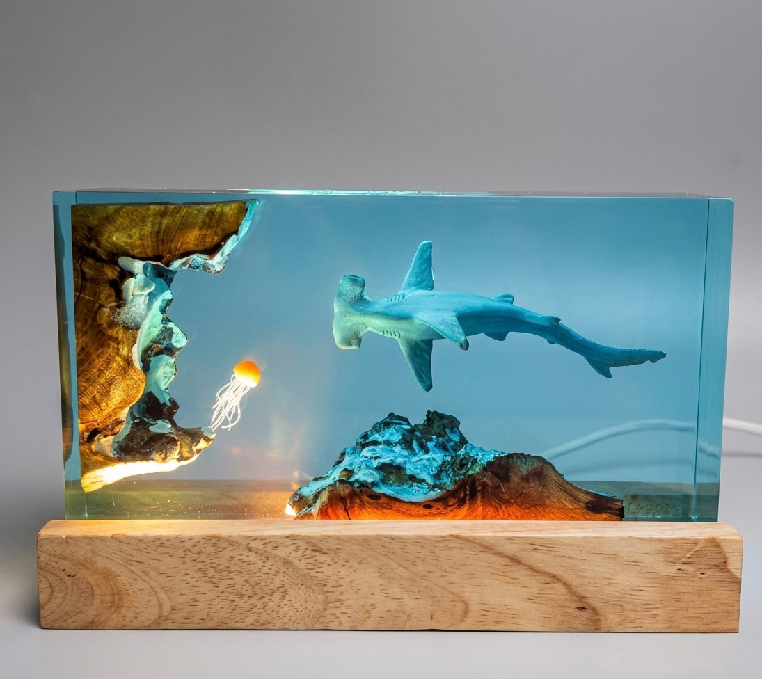 Hammerhead Shark Resin Lamp