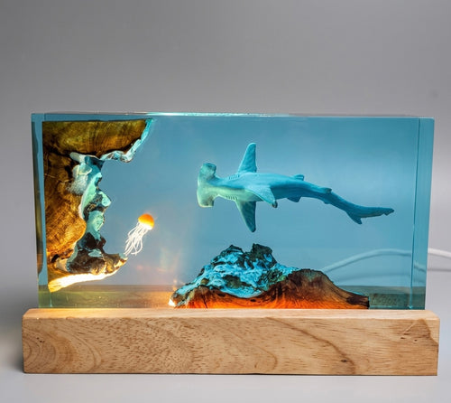 Hammerhead Shark Resin Lamp