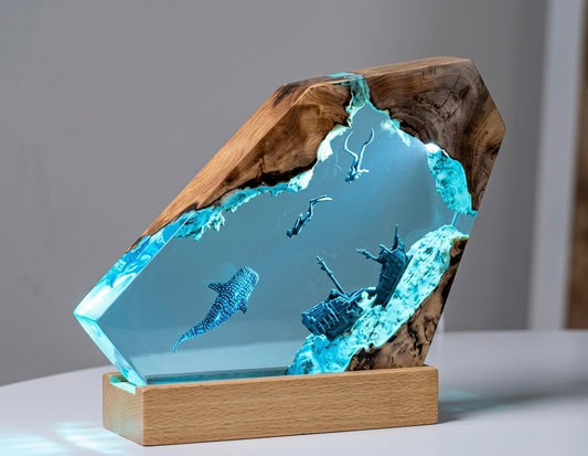 Pirate Ship Resin Lamp