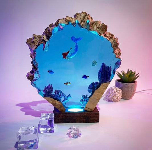 Little Mermaid Resin Lamp